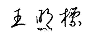 梁锦英王明标草书个性签名怎么写