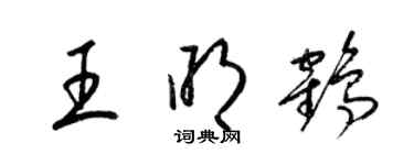 梁锦英王明鹤草书个性签名怎么写