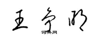 梁锦英王争明草书个性签名怎么写