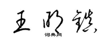 梁锦英王明镇草书个性签名怎么写