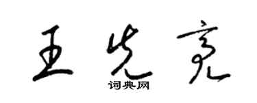 梁锦英王先亮草书个性签名怎么写