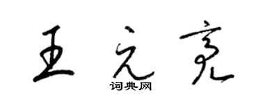 梁锦英王元亮草书个性签名怎么写