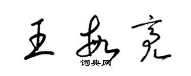 梁锦英王敏亮草书个性签名怎么写