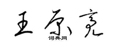 梁锦英王原亮草书个性签名怎么写