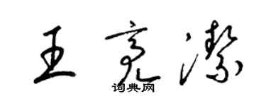 梁锦英王亮洁草书个性签名怎么写