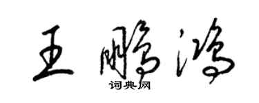 梁锦英王鹏鸿草书个性签名怎么写