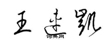 梁锦英王连凯草书个性签名怎么写