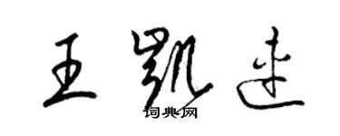 梁锦英王凯连草书个性签名怎么写