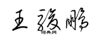 梁锦英王骏鹏草书个性签名怎么写