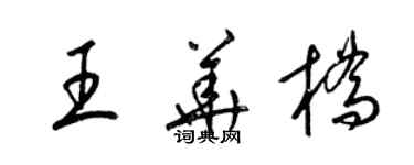 梁锦英王华桥草书个性签名怎么写