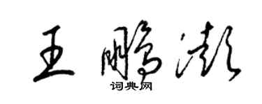 梁锦英王鹏澎草书个性签名怎么写