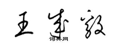梁锦英王成毅草书个性签名怎么写