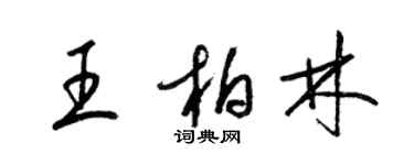 梁锦英王柏林草书个性签名怎么写