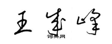 梁锦英王成峰草书个性签名怎么写