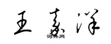 梁锦英王嘉洋草书个性签名怎么写