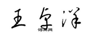 梁锦英王卓洋草书个性签名怎么写