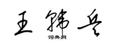 梁锦英王韩兵草书个性签名怎么写