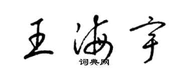 梁锦英王海宇草书个性签名怎么写