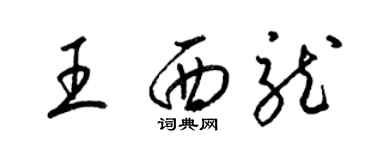 梁锦英王西龙草书个性签名怎么写