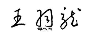 梁锦英王羽龙草书个性签名怎么写