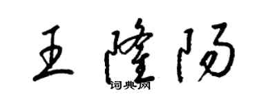 梁锦英王隆阳草书个性签名怎么写