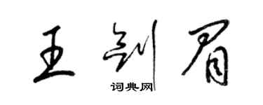 梁锦英王剑眉草书个性签名怎么写