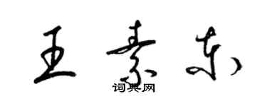 梁锦英王素东草书个性签名怎么写