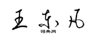 梁锦英王东凡草书个性签名怎么写