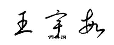 梁锦英王宇敏草书个性签名怎么写