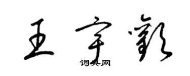 梁锦英王宇欢草书个性签名怎么写