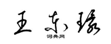 梁锦英王东环草书个性签名怎么写