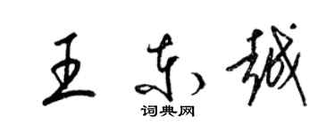梁锦英王东越草书个性签名怎么写