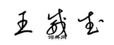 梁锦英王威武草书个性签名怎么写