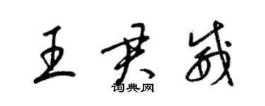 梁锦英王君威草书个性签名怎么写
