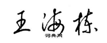 梁锦英王海栋草书个性签名怎么写
