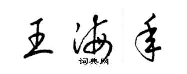 梁锦英王海年草书个性签名怎么写