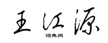 梁锦英王江源草书个性签名怎么写