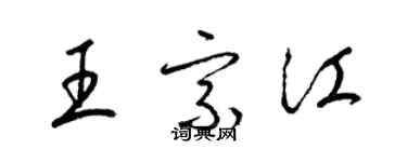 梁锦英王宗江草书个性签名怎么写