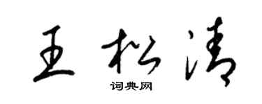 梁锦英王松清草书个性签名怎么写