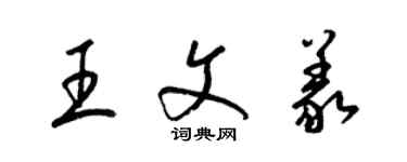 梁锦英王文义草书个性签名怎么写
