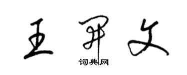 梁锦英王开文草书个性签名怎么写
