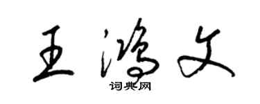 梁锦英王鸿文草书个性签名怎么写
