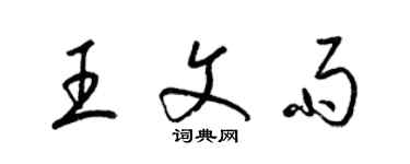 梁锦英王文雨草书个性签名怎么写