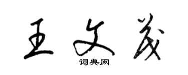 梁锦英王文茂草书个性签名怎么写