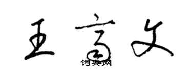 梁锦英王齐文草书个性签名怎么写