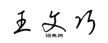 梁锦英王文巧草书个性签名怎么写