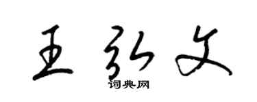 梁锦英王弘文草书个性签名怎么写