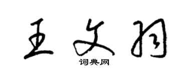 梁锦英王文羽草书个性签名怎么写