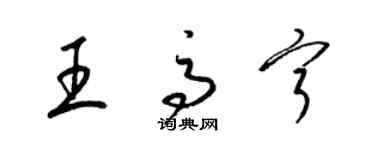 梁锦英王高宁草书个性签名怎么写