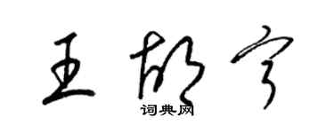 梁锦英王胡宁草书个性签名怎么写